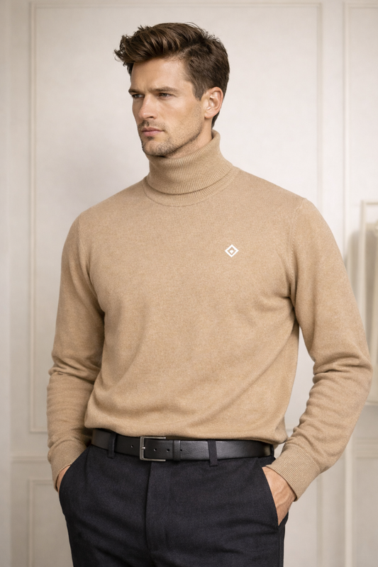 YREL - Rollkragen Merino, Sand